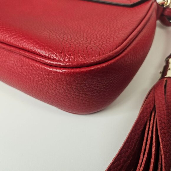 Authentic Gucci Soho Leather Chain Shoulder Bag Red - Picture 7 of 8